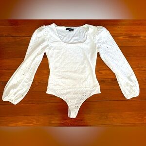 Darling Energy Ivory Eyelet Embroidery Balloon Sleeve Body suit from Lulus